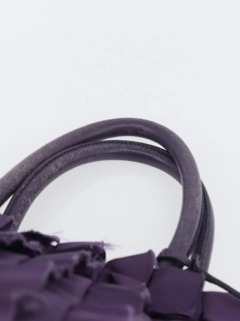 PRADA Hand Bag Nylon Leather Purple Gold Auth 173998 - Picture 9 of 15